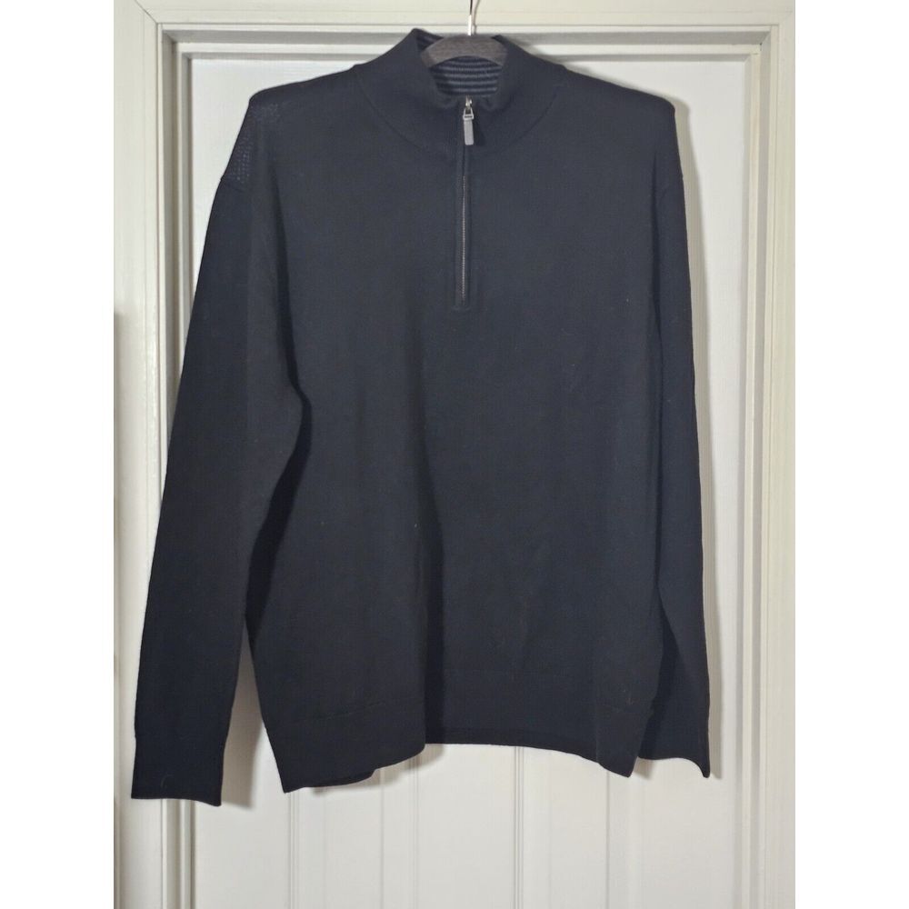 Untuckit Sweater Men's XL Extra 100% Fine‎ Merino Wool Belguardo 1/4 Zip Classic